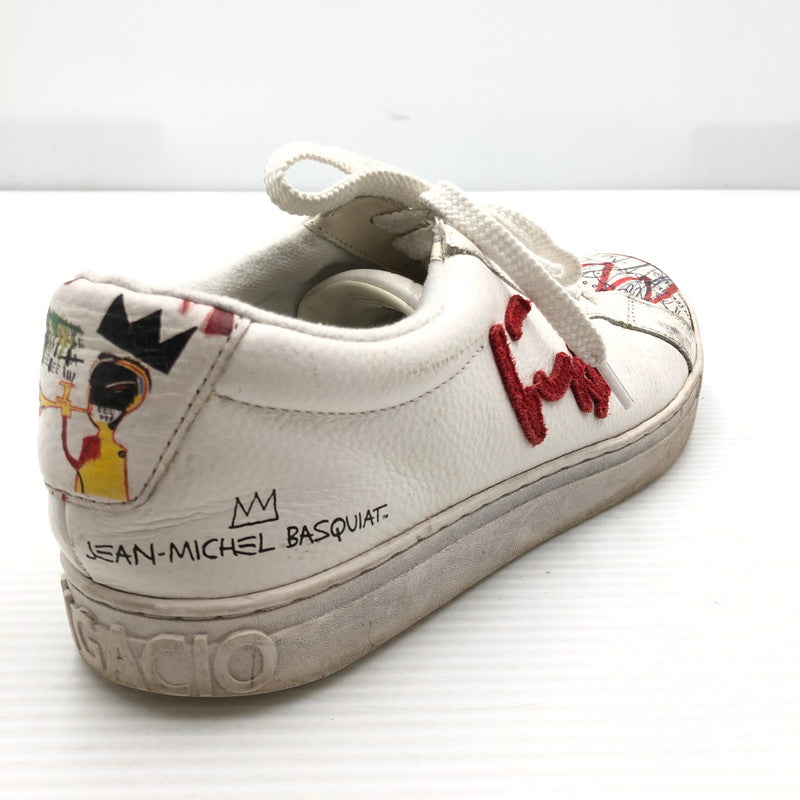 【中古品】【メンズ】 SANGACIO サンガッチョ × JEAN-MICHEL BASQUIAT ジャン ミシェル バスキア 23AW LOWCUT SNEKAER にゅ～ず ローカット スニーカー 162-260919-rt-14-tagh サイズ：27.5cm US9.5 カラー：ブラック 万代Net店