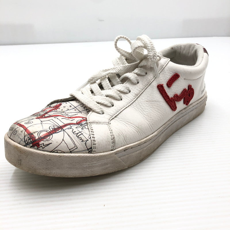 【中古品】【メンズ】 SANGACIO サンガッチョ × JEAN-MICHEL BASQUIAT ジャン ミシェル バスキア 23AW LOWCUT SNEKAER にゅ～ず ローカット スニーカー 162-260919-rt-14-tagh サイズ：27.5cm US9.5 カラー：ブラック 万代Net店