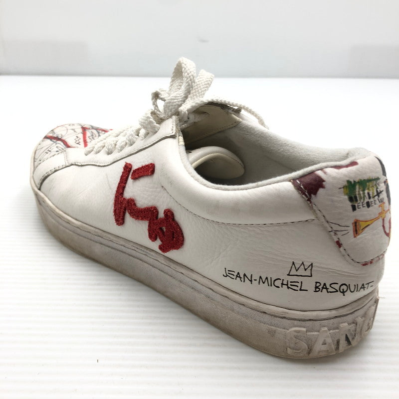 【中古品】【メンズ】 SANGACIO サンガッチョ × JEAN-MICHEL BASQUIAT ジャン ミシェル バスキア 23AW LOWCUT SNEKAER にゅ～ず ローカット スニーカー 162-260919-rt-14-tagh サイズ：27.5cm US9.5 カラー：ブラック 万代Net店