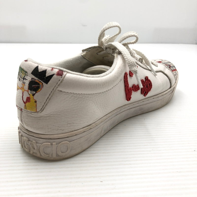 【中古品】【メンズ】 SANGACIO サンガッチョ × JEAN-MICHEL BASQUIAT ジャン ミシェル バスキア 23AW LOWCUT SNEKAER にゅ～ず ローカット スニーカー 162-260919-rt-14-tagh サイズ：27.5cm US9.5 カラー：ブラック 万代Net店