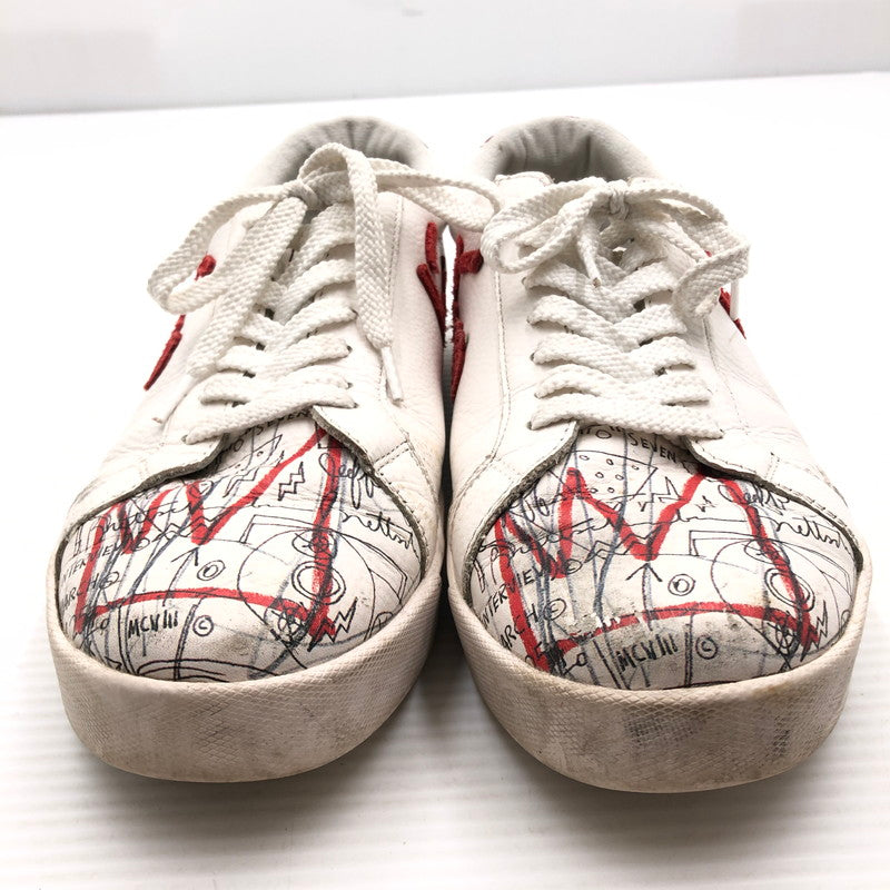 【中古品】【メンズ】 SANGACIO サンガッチョ × JEAN-MICHEL BASQUIAT ジャン ミシェル バスキア 23AW LOWCUT SNEKAER にゅ～ず ローカット スニーカー 162-260919-rt-14-tagh サイズ：27.5cm US9.5 カラー：ブラック 万代Net店