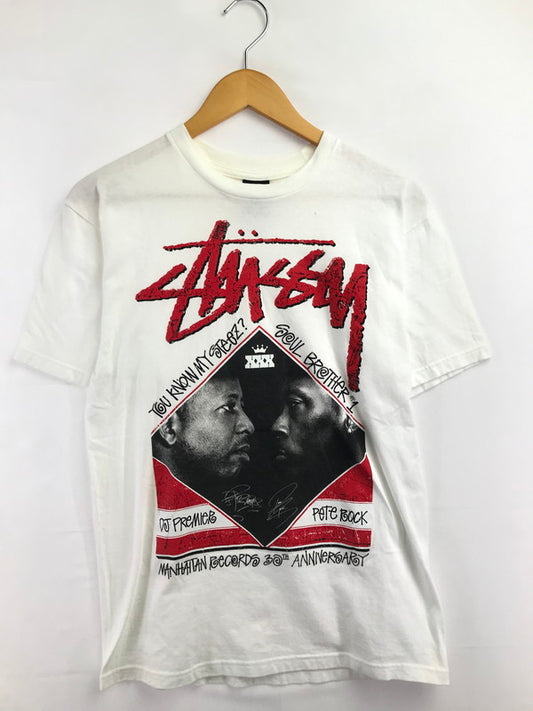 【現状渡し品】【メンズ】 STUSSY ステューシー× MANHATTAN RECORDS マンハッタンレコード DJ PREMIER & PETE ROCK S/S TEE プリントTシャツ 半袖Tシャツ 142-260912-na-26-tagh サイズ：M カラー：ホワイト 万代Net店