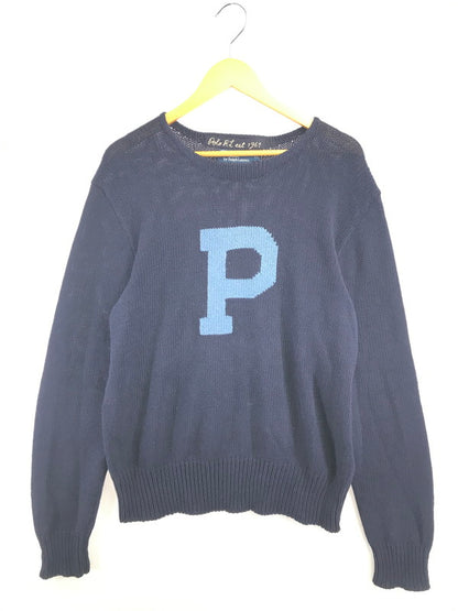 【中古品】【メンズ】 POLO RALPH LAUREN ポロ・ラルフローレン COTTON LINEN KNIT SWEATER NAVY コットン リネン ニット セーター トップス 146-260917-rt-08-tagh サイズ：XL カラー：ネイビー 万代Net店