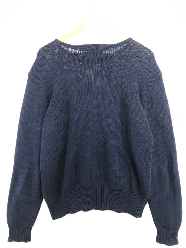 【中古品】【メンズ】 POLO RALPH LAUREN ポロ・ラルフローレン COTTON LINEN KNIT SWEATER NAVY コットン リネン ニット セーター トップス 146-260917-rt-08-tagh サイズ：XL カラー：ネイビー 万代Net店