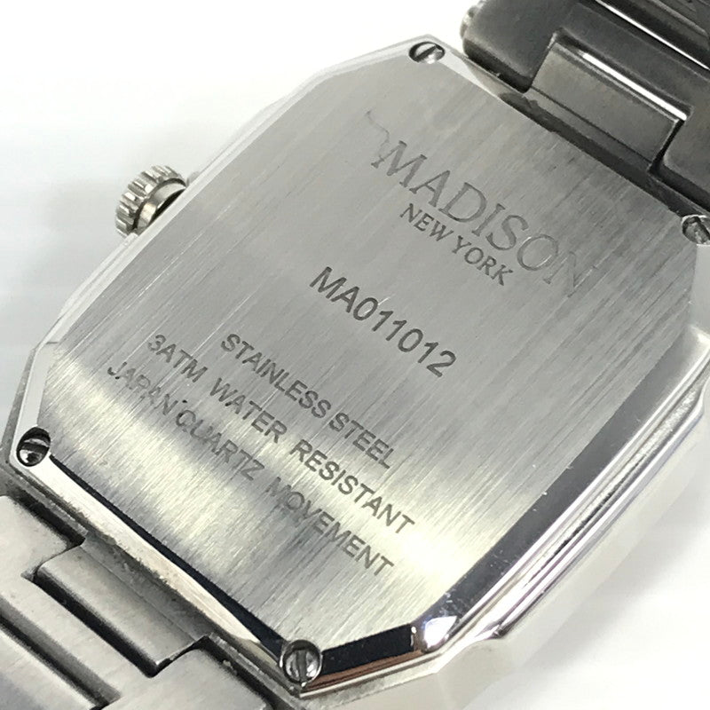 【中古品】【メンズ】 MADISON NEW YORK マディソン ニューヨーク FIFTH AVENUE WATCH MA011012 フィフス・アベニュー ウォッチ 腕時計 時計 197-260915-ki-06-tagh カラー：SILVER GREEN 万代Net店