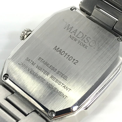 【中古品】【メンズ】 MADISON NEW YORK マディソン ニューヨーク FIFTH AVENUE WATCH MA011012 フィフス・アベニュー ウォッチ 腕時計 時計 197-260915-ki-06-tagh カラー：SILVER GREEN 万代Net店