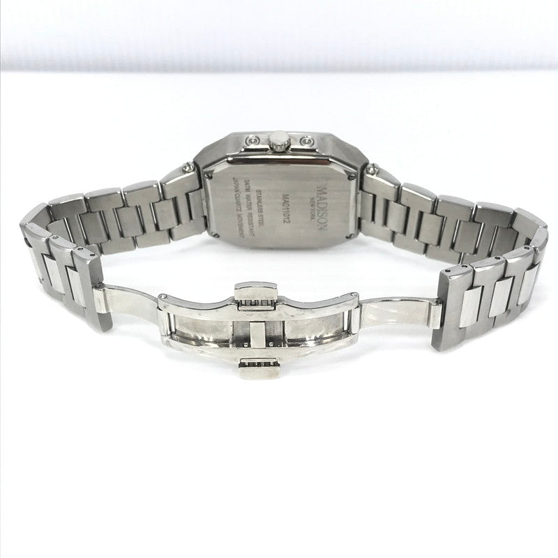 【中古品】【メンズ】 MADISON NEW YORK マディソン ニューヨーク FIFTH AVENUE WATCH MA011012 フィフス・アベニュー ウォッチ 腕時計 時計 197-260915-ki-06-tagh カラー：SILVER GREEN 万代Net店