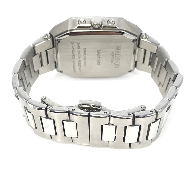 【中古品】【メンズ】 MADISON NEW YORK マディソン ニューヨーク FIFTH AVENUE WATCH MA011012 フィフス・アベニュー ウォッチ 腕時計 時計 197-260915-ki-06-tagh カラー：SILVER GREEN 万代Net店