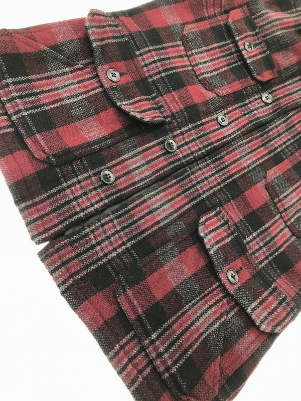 【中古品】【メンズ】 HYSTERIC GLAMOUR ヒステリックグラマーWOOL CHECK MACKINAW JACKET 4AB-2032 ウール チェック マッキーノ ジャケット アウター 140-260917-rt-19-tagh サイズ：M カラー：レッド 万代Net店