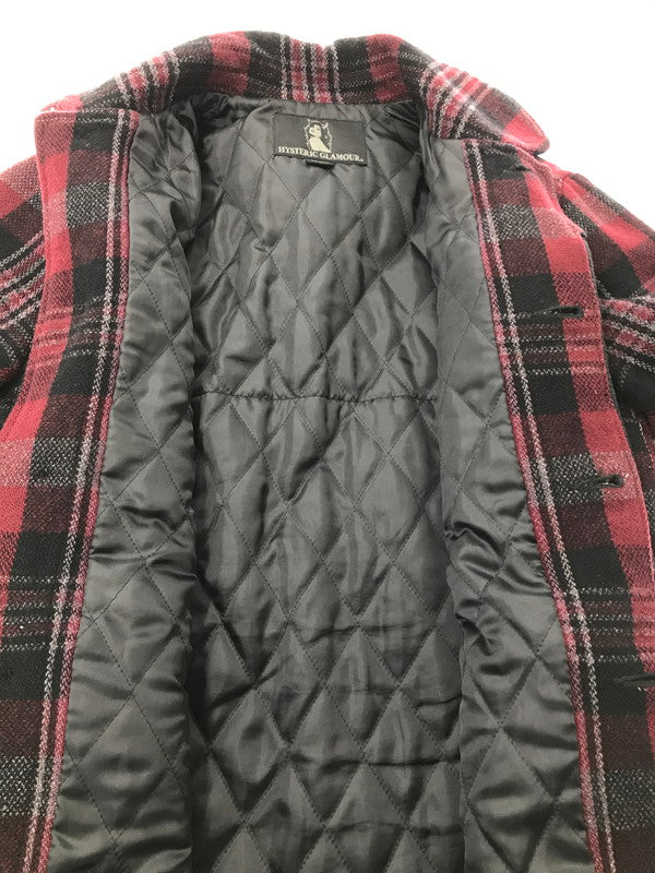 【中古品】【メンズ】 HYSTERIC GLAMOUR ヒステリックグラマーWOOL CHECK MACKINAW JACKET 4AB-2032 ウール チェック マッキーノ ジャケット アウター 140-260917-rt-19-tagh サイズ：M カラー：レッド 万代Net店