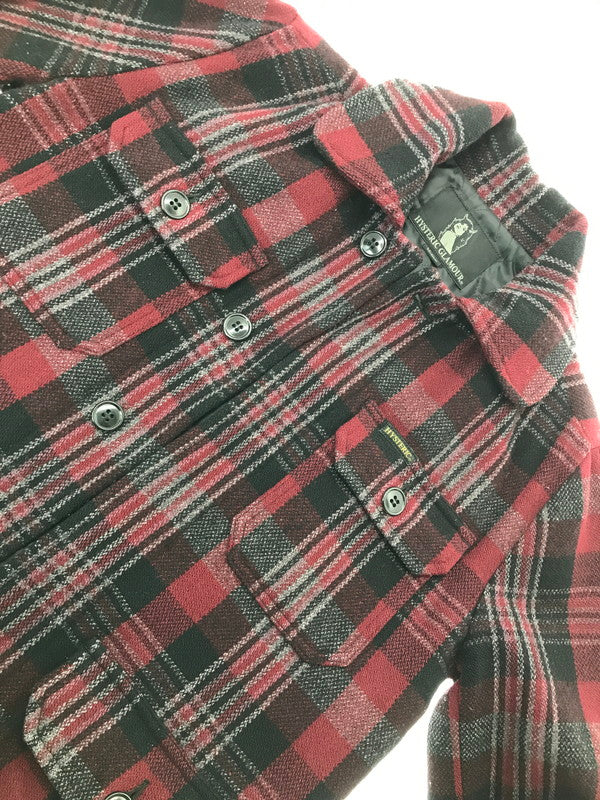 【中古品】【メンズ】 HYSTERIC GLAMOUR ヒステリックグラマーWOOL CHECK MACKINAW JACKET 4AB-2032 ウール チェック マッキーノ ジャケット アウター 140-260917-rt-19-tagh サイズ：M カラー：レッド 万代Net店