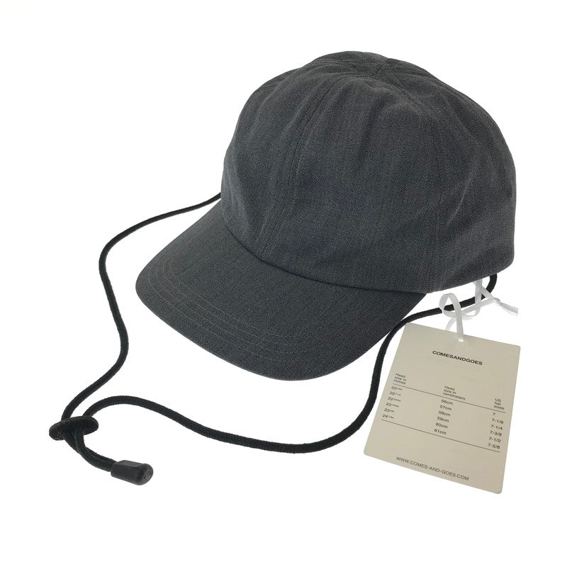 【中古美品】【メンズ】 COMESANDGOES カムズアンドゴーズ 26201 CLEAR TWILL CAP あご紐付 キャップ 帽子 185-260928-na-20-tagh カラー：チャコール 万代Net店