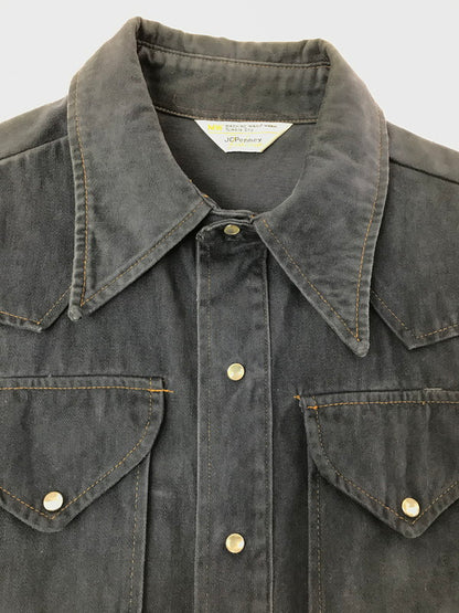 【現状渡し品】【メンズ】 JCPENNEY FASHION ジェーシーペニー ファッション 70'S WESTERN JACKET 70年代 ウエスタン ジャケット ライトアウター 146-260915-na-23-tagh サイズ：サイズ不明 下記参照 カラー：ネイビー 万代Net店