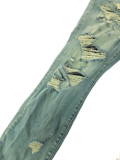 【中古品】【メンズ】 MNML ミニマル CRUSH USED DENIM PANTS クラッシュ ユーズド デニム パンツ ジーンズ ボトムス 153-260917-rt-47-tagh サイズ：32 カラー：インディゴ 万代Net店