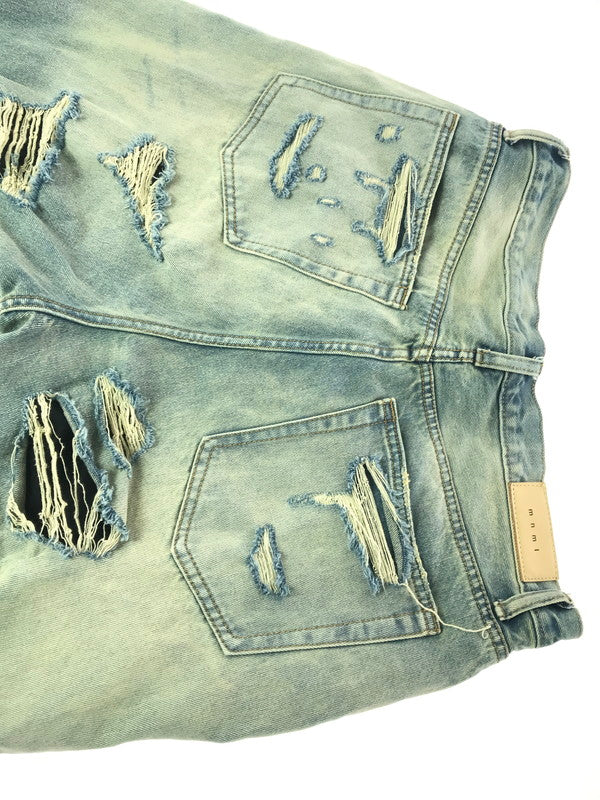 【中古品】【メンズ】 MNML ミニマル CRUSH USED DENIM PANTS クラッシュ ユーズド デニム パンツ ジーンズ ボトムス 153-260917-rt-47-tagh サイズ：32 カラー：インディゴ 万代Net店