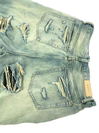 【中古品】【メンズ】 MNML ミニマル CRUSH USED DENIM PANTS クラッシュ ユーズド デニム パンツ ジーンズ ボトムス 153-260917-rt-47-tagh サイズ：32 カラー：インディゴ 万代Net店