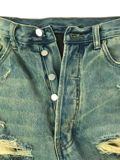 【中古品】【メンズ】 MNML ミニマル CRUSH USED DENIM PANTS クラッシュ ユーズド デニム パンツ ジーンズ ボトムス 153-260917-rt-47-tagh サイズ：32 カラー：インディゴ 万代Net店
