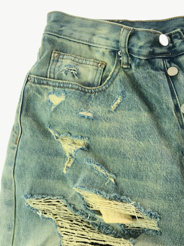 【中古品】【メンズ】 MNML ミニマル CRUSH USED DENIM PANTS クラッシュ ユーズド デニム パンツ ジーンズ ボトムス 153-260917-rt-47-tagh サイズ：32 カラー：インディゴ 万代Net店