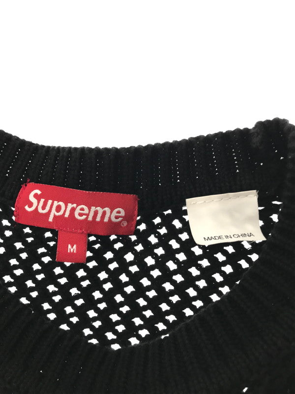 【中古品】【メンズ】 SUPREME シュプリーム 22SS OPEN KNIT SMALL BOX SWEATER オープンニット スモール ボックスセーター トップス 149-261001-rt-09-tagh サイズ：M カラー：ブラック 万代Net店