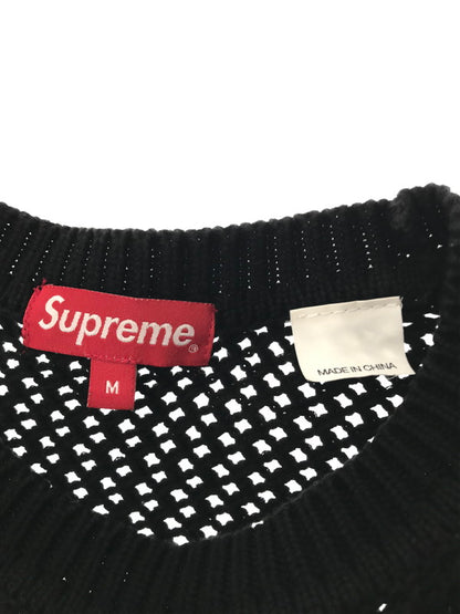 【中古品】【メンズ】 SUPREME シュプリーム 22SS OPEN KNIT SMALL BOX SWEATER オープンニット スモール ボックスセーター トップス 149-261001-rt-09-tagh サイズ：M カラー：ブラック 万代Net店