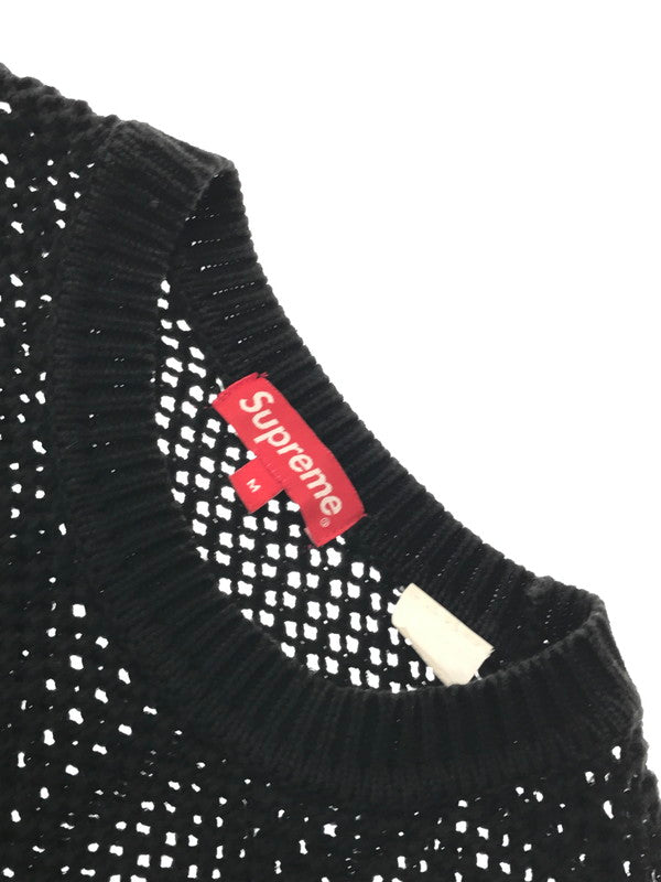 【中古品】【メンズ】 SUPREME シュプリーム 22SS OPEN KNIT SMALL BOX SWEATER オープンニット スモール ボックスセーター トップス 149-261001-rt-09-tagh サイズ：M カラー：ブラック 万代Net店