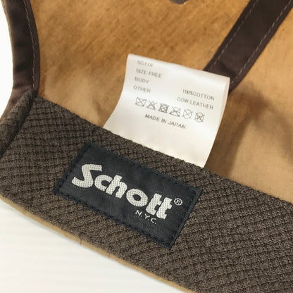 【中古品】【メンズ】 SCHOTT ショット SC119 PARAFIN LEATHER 8P CAP "BEIGE" 帽子 185-260925-na-47-tagh サイズ：FREE カラー：ベージュ 万代Net店