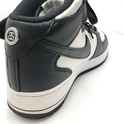 【中古品】【メンズ】 NIKE ナイキ × STUSSY ステューシー AIR FORCE 1 MID BLACK AND LIGHT BONE DJ7840-002 エア フォース 1 スニーカー 靴 160-260919-rt-01-tagh サイズ：27.5cm US9.5 カラー：BLACK/BLACK-WHITE 万代Net店