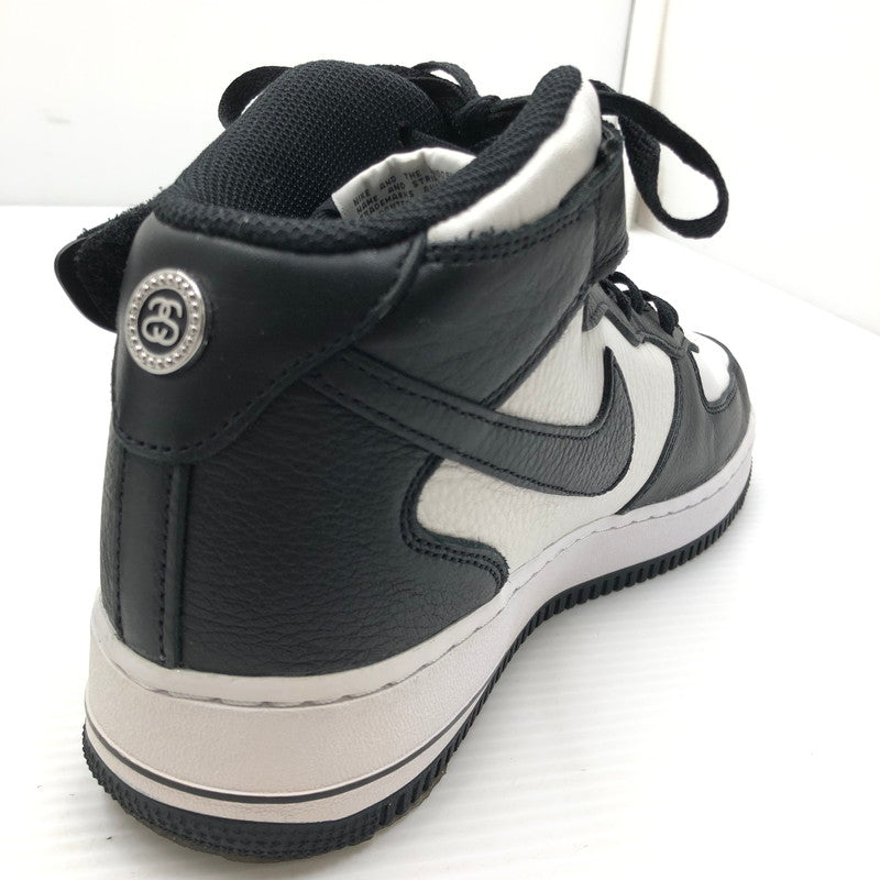 【中古品】【メンズ】 NIKE ナイキ × STUSSY ステューシー AIR FORCE 1 MID BLACK AND LIGHT BONE DJ7840-002 エア フォース 1 スニーカー 靴 160-260919-rt-01-tagh サイズ：27.5cm US9.5 カラー：BLACK/BLACK-WHITE 万代Net店