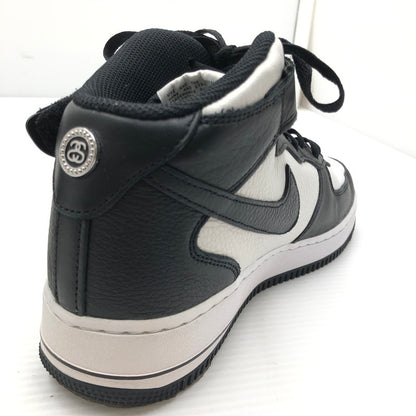 【中古品】【メンズ】 NIKE ナイキ × STUSSY ステューシー AIR FORCE 1 MID BLACK AND LIGHT BONE DJ7840-002 エア フォース 1 スニーカー 靴 160-260919-rt-01-tagh サイズ：27.5cm US9.5 カラー：BLACK/BLACK-WHITE 万代Net店