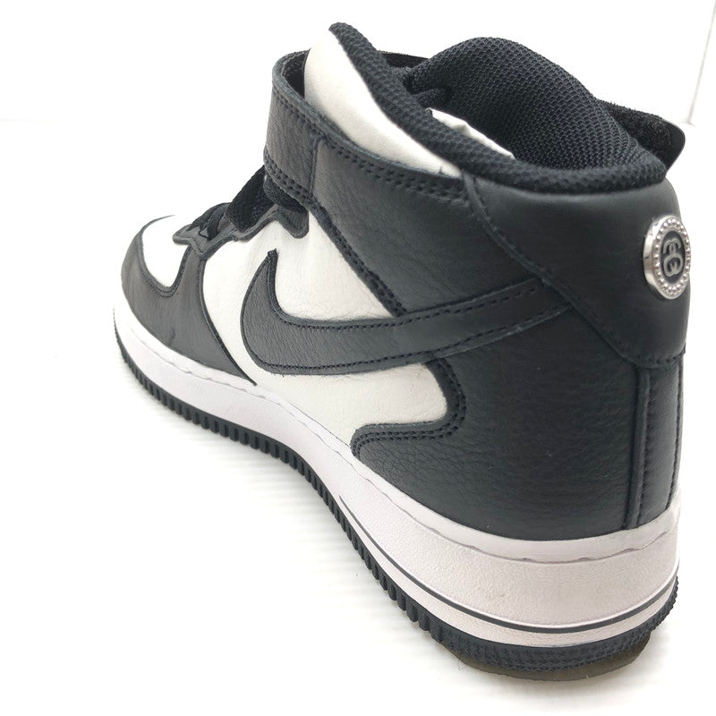 【中古品】【メンズ】 NIKE ナイキ × STUSSY ステューシー AIR FORCE 1 MID BLACK AND LIGHT BONE DJ7840-002 エア フォース 1 スニーカー 靴 160-260919-rt-01-tagh サイズ：27.5cm US9.5 カラー：BLACK/BLACK-WHITE 万代Net店