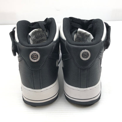 【中古品】【メンズ】 NIKE ナイキ × STUSSY ステューシー AIR FORCE 1 MID BLACK AND LIGHT BONE DJ7840-002 エア フォース 1 スニーカー 靴 160-260919-rt-01-tagh サイズ：27.5cm US9.5 カラー：BLACK/BLACK-WHITE 万代Net店