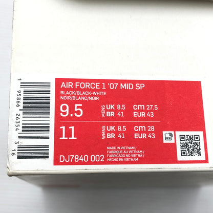 【中古品】【メンズ】 NIKE ナイキ × STUSSY ステューシー AIR FORCE 1 MID BLACK AND LIGHT BONE DJ7840-002 エア フォース 1 スニーカー 靴 160-260919-rt-01-tagh サイズ：27.5cm US9.5 カラー：BLACK/BLACK-WHITE 万代Net店