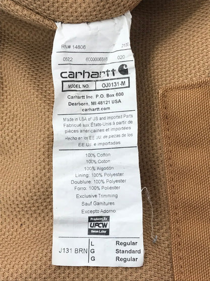 【中古品】【メンズ】 CARHARTT カーハート DUCK ACTIVE JACKET J131 ダック アクティブ ジャケット アウター 146-260921-na-02-tagh サイズ：L カラー：ブラウン 万代Net店