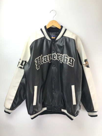 【現状渡し品】【メンズ】 PLAYERZ69 プレイヤーズ69 LETHER STUDIUM JACKET レザー スタジアム ジャケット スタジャン アウター 146-260921-na-03-tagh サイズ：XL カラー：ブラック 万代Net店