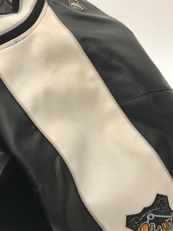 【現状渡し品】【メンズ】 PLAYERZ69 プレイヤーズ69 LETHER STUDIUM JACKET レザー スタジアム ジャケット スタジャン アウター 146-260921-na-03-tagh サイズ：XL カラー：ブラック 万代Net店