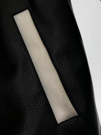 【現状渡し品】【メンズ】 PLAYERZ69 プレイヤーズ69 LETHER STUDIUM JACKET レザー スタジアム ジャケット スタジャン アウター 146-260921-na-03-tagh サイズ：XL カラー：ブラック 万代Net店