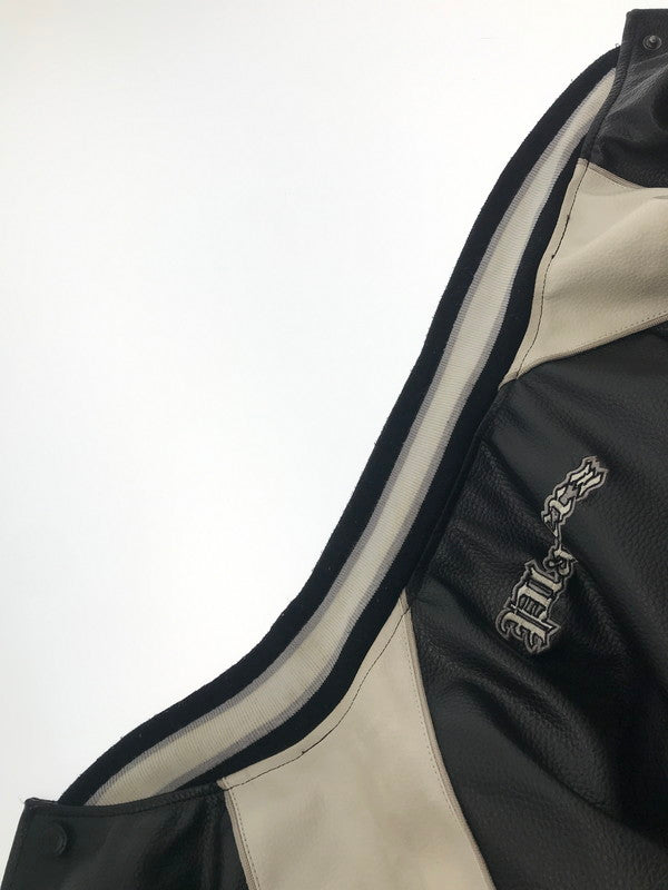 【現状渡し品】【メンズ】 PLAYERZ69 プレイヤーズ69 LETHER STUDIUM JACKET レザー スタジアム ジャケット スタジャン アウター 146-260921-na-03-tagh サイズ：XL カラー：ブラック 万代Net店