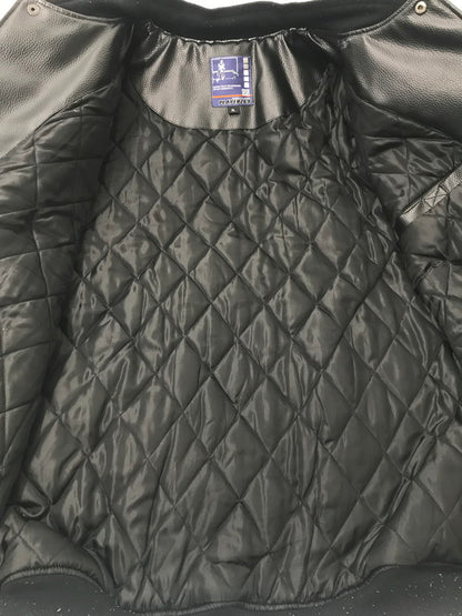 【現状渡し品】【メンズ】 PLAYERZ69 プレイヤーズ69 LETHER STUDIUM JACKET レザー スタジアム ジャケット スタジャン アウター 146-260921-na-03-tagh サイズ：XL カラー：ブラック 万代Net店