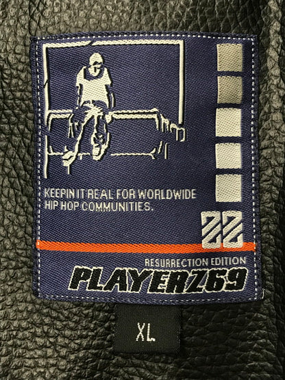 【現状渡し品】【メンズ】 PLAYERZ69 プレイヤーズ69 LETHER STUDIUM JACKET レザー スタジアム ジャケット スタジャン アウター 146-260921-na-03-tagh サイズ：XL カラー：ブラック 万代Net店