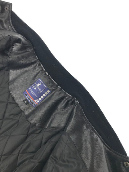 【現状渡し品】【メンズ】 PLAYERZ69 プレイヤーズ69 LETHER STUDIUM JACKET レザー スタジアム ジャケット スタジャン アウター 146-260921-na-03-tagh サイズ：XL カラー：ブラック 万代Net店