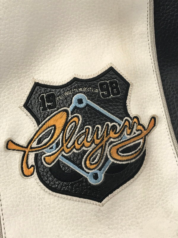 【現状渡し品】【メンズ】 PLAYERZ69 プレイヤーズ69 LETHER STUDIUM JACKET レザー スタジアム ジャケット スタジャン アウター 146-260921-na-03-tagh サイズ：XL カラー：ブラック 万代Net店