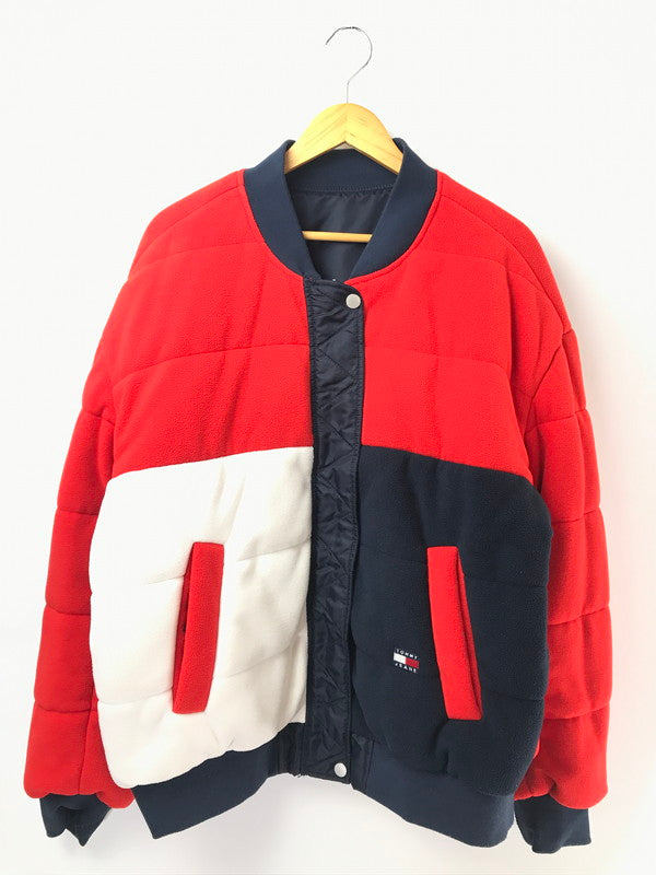 【中古品】【メンズ】 TOMMY JEANS トミージーンズ REVERSIBLE BOMBER JACKET DM0DM11727 リバーシブル ボンバージャケット アウター 147-260921-na-04-tagh サイズ：XL カラー：ネイビー/レッド 万代Net店