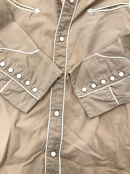 【中古品】【メンズ】 POLO RALPH LAUREN ポロ・ラルフローレン POLO WESTERN ポロウエスタン WESTERN SHIRT ウエスタンシャツ 長袖シャツ 146-260919-na-06-tagh サイズ：L カラー：ベージュ 万代Net店