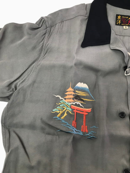 【中古美品】【メンズ】 TAILOR TOYO テーラー東洋 SUKA SHIRT JAPAN MAP TT39699 ボーリングシャツ 半袖シャツ 145-260920-na-05-tagh サイズ：M カラー：グレー 万代Net店