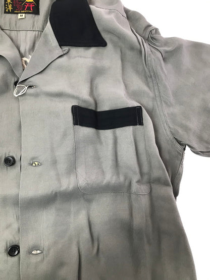 【中古美品】【メンズ】 TAILOR TOYO テーラー東洋 SUKA SHIRT JAPAN MAP TT39699 ボーリングシャツ 半袖シャツ 145-260920-na-05-tagh サイズ：M カラー：グレー 万代Net店