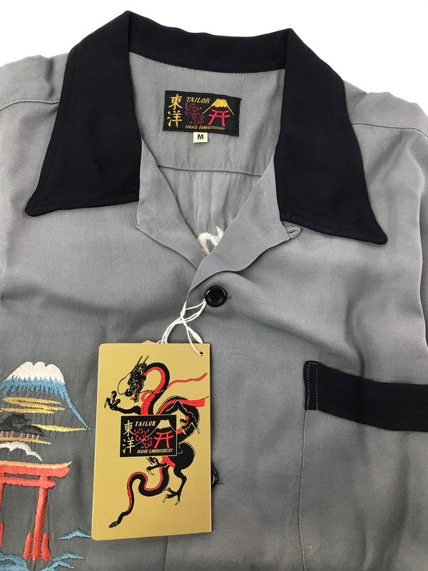 【中古美品】【メンズ】 TAILOR TOYO テーラー東洋 SUKA SHIRT JAPAN MAP TT39699 ボーリングシャツ 半袖シャツ 145-260920-na-05-tagh サイズ：M カラー：グレー 万代Net店