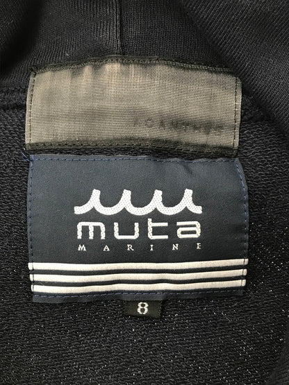 【中古品】【メンズ】 MUTA MARINE ムータ マリン × ACANTHUS アカンサス COLLEGE LOGO HOODED SWEATSHIRT MMAC-443168 カレッジ ロゴ フーデッド スウェットシャツ パーカー 140-260919-na-16-tagh サイズ：8 カラー：ネイビー 万代Net店