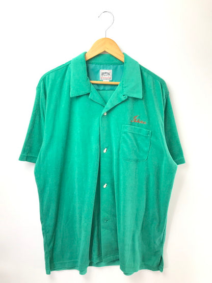 【中古品】【メンズ】 HOUSTON ヒューストン PILE BOWLING SHIRT 41229 パイル ボーリングシャツ 半袖シャツ 145-260919-na-04-tagh サイズ：XXL カラー：グリーン 万代Net店