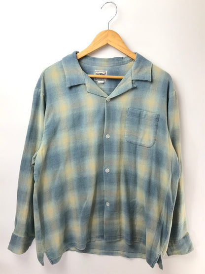 【中古品】【メンズ】 HOUSTON ヒューストン INDIGO HERRINGBONE OMBRE CHECK SHIRT 41164 インディゴ ヘリンボーン オンブレー チェックシャツ 長袖シャツ 145-260919-na-05-tagh サイズ：XL カラー：VINTAGE WASH 万代Net店