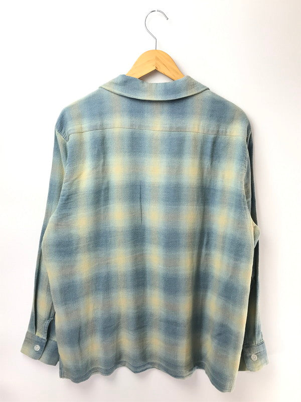 【中古品】【メンズ】 HOUSTON ヒューストン INDIGO HERRINGBONE OMBRE CHECK SHIRT 41164 インディゴ ヘリンボーン オンブレー チェックシャツ 長袖シャツ 145-260919-na-05-tagh サイズ：XL カラー：VINTAGE WASH 万代Net店